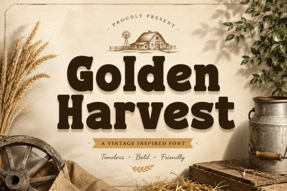 Golden Harvest: Rustic Charm for Authentic Branding
